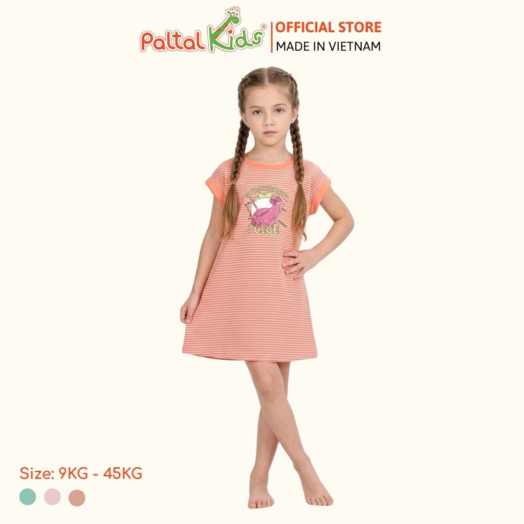 Đầm Dáng A Cánh Dơi Cotton Mỹ Hình In Mùa Hè Bé Gái Cao Cấp - 02C 8025