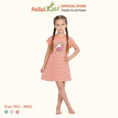 Đầm Dáng A Cánh Dơi Cotton Mỹ Hình In Mùa Hè Bé Gái Cao Cấp - 02C 8025
