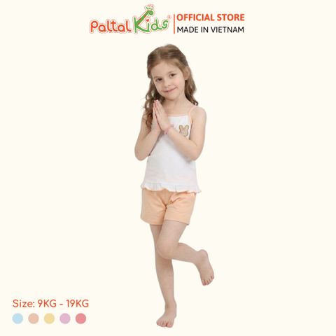 Đồ Bộ Đùi 2 Dây Lai Vạt Bèo Cotton Modal Bé Gái Cao Cấp - 205 7025