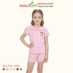 Đồ Bộ Đùi Tay Phồng Cotton Mỹ Hình In Cô Gái Xinh Xắn Bé Gái Cao Cấp - 025 2136
