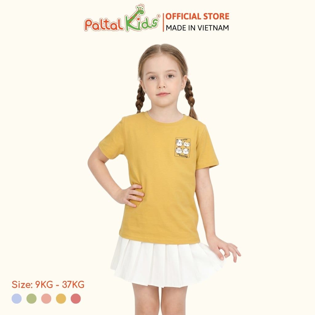 Áo Thun Cotton Melan 4 Chú Mèo Bé Gái Cao Cấp - 190 1409