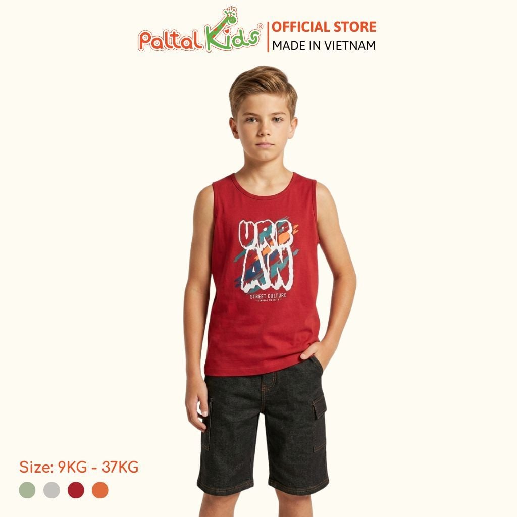 Áo Thun Sát Nách Hình In Urban Cotton Mỹ Bé Trai Cao Cấp - 020 1418