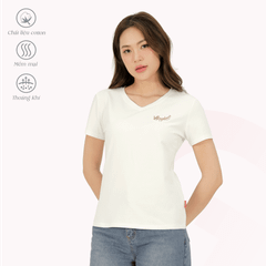 Áo thun nữ cổ tim tay ngắn chất cotton siêu mát co dãn 4 chiều  020p 0366