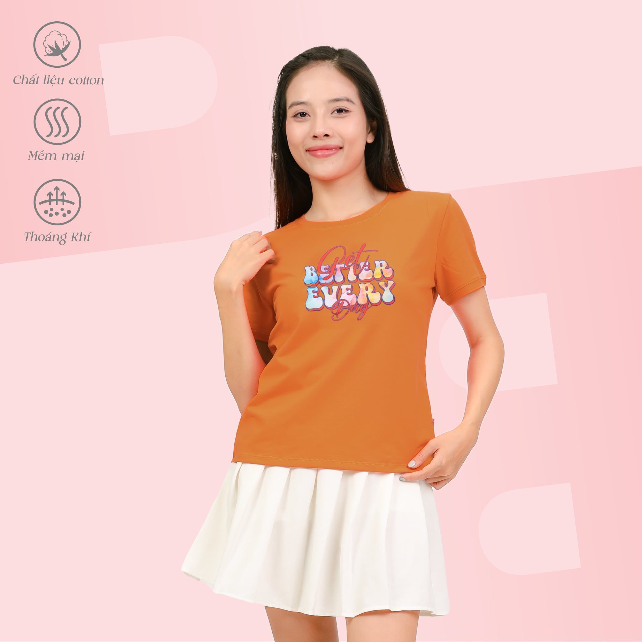 Áo thun nữ tay ngắn form cơ bản chất cotton siêu mát 020p 1972