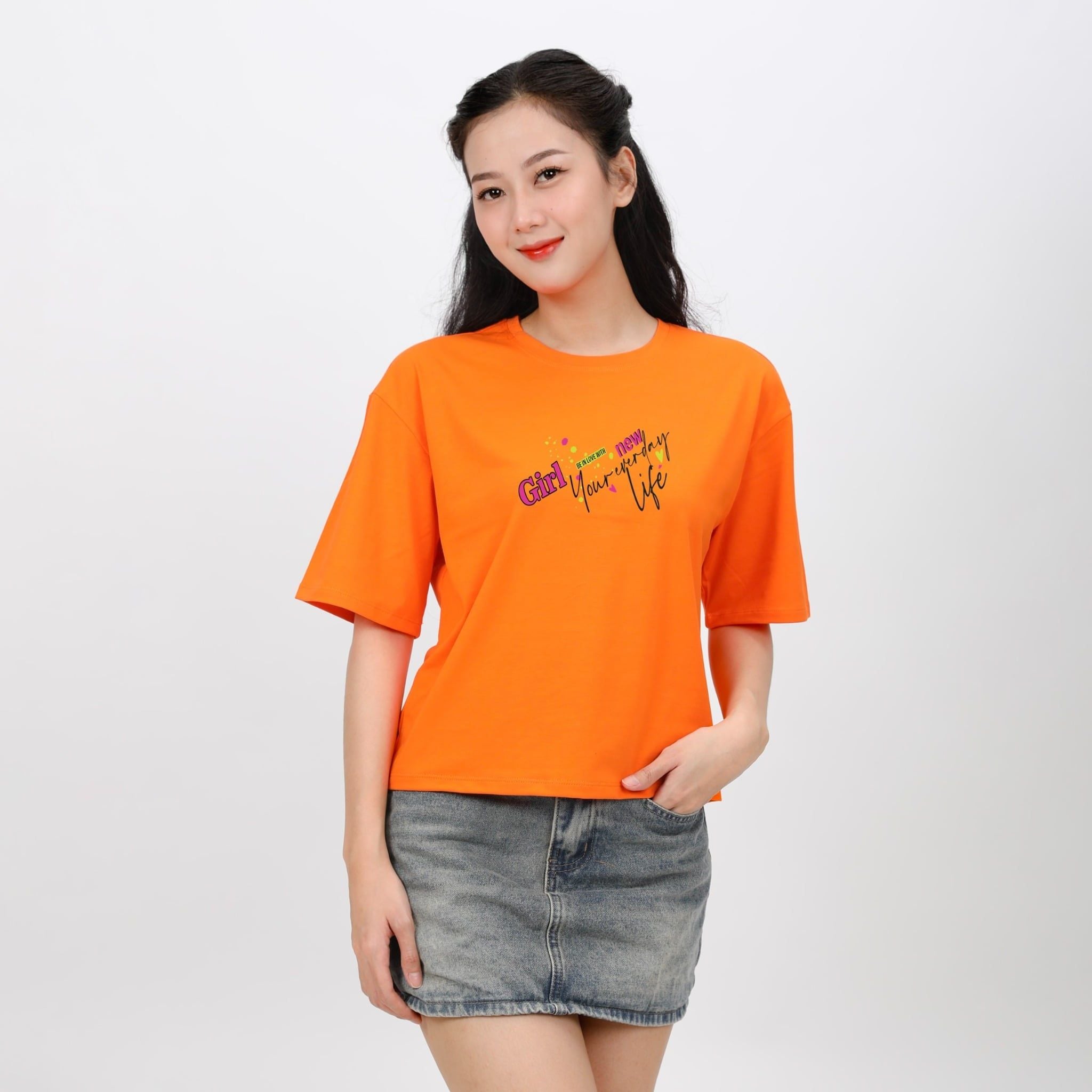 Áo thun nữ phom vuông chất cotton siêu mát 190p 0298