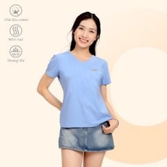 Áo thun nữ form suông cổ tim tay ngắn chất cotton siêu mát 190p 0358