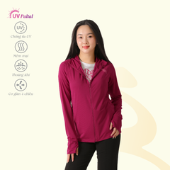 Áo khoác nữ chống nắng, chống UV có nón chất poly thái 311p 1132