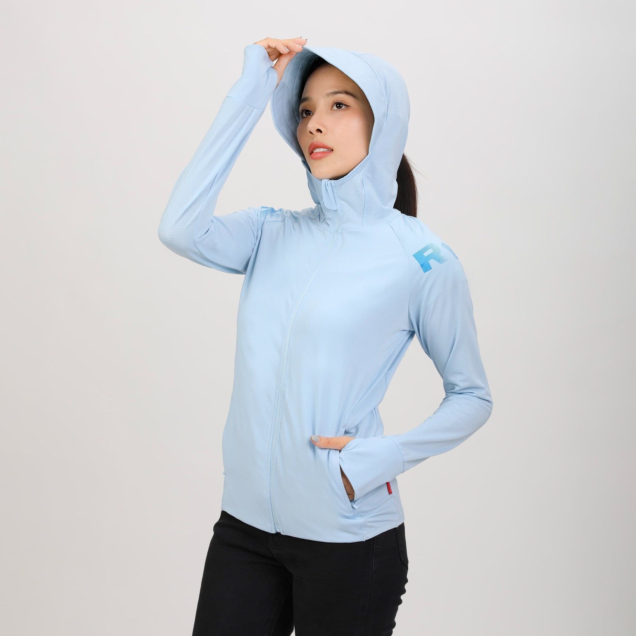 Áo khoác nữ chống nắng, chống UV có nón chất poly thái 311p 1301