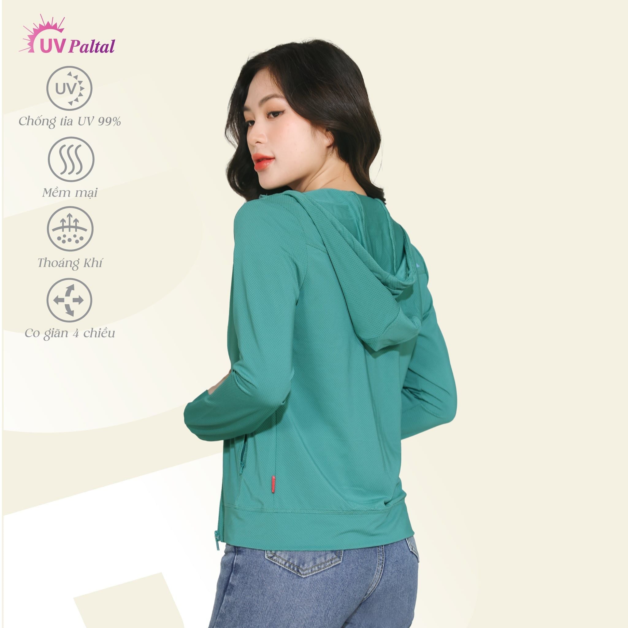Áo khoác nữ chống nắng, chống UV chất poly thái 311p 1342