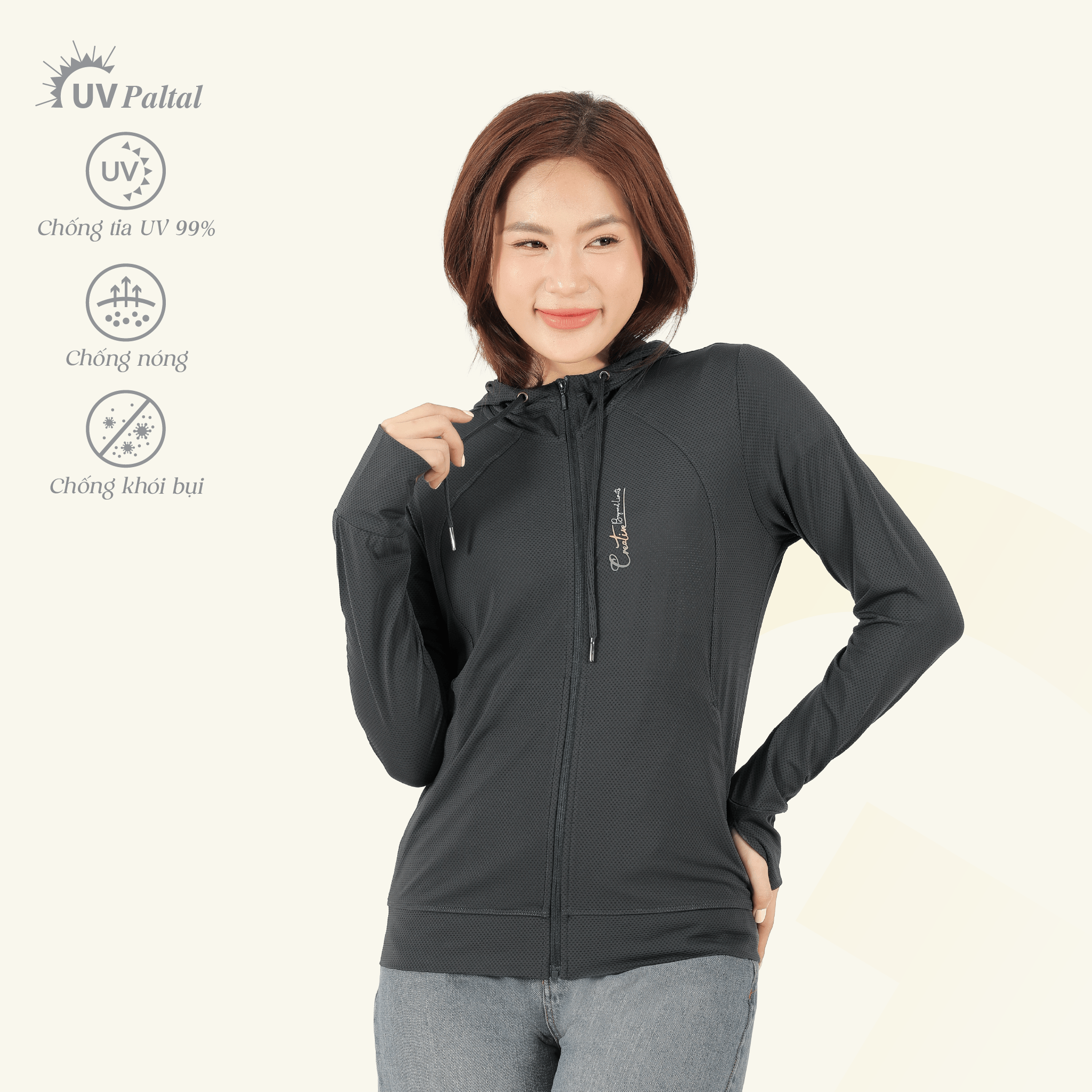 Áo khoác nữ chống nắng, chống UV chất poly thái mỏng nhẹ  311p 1364