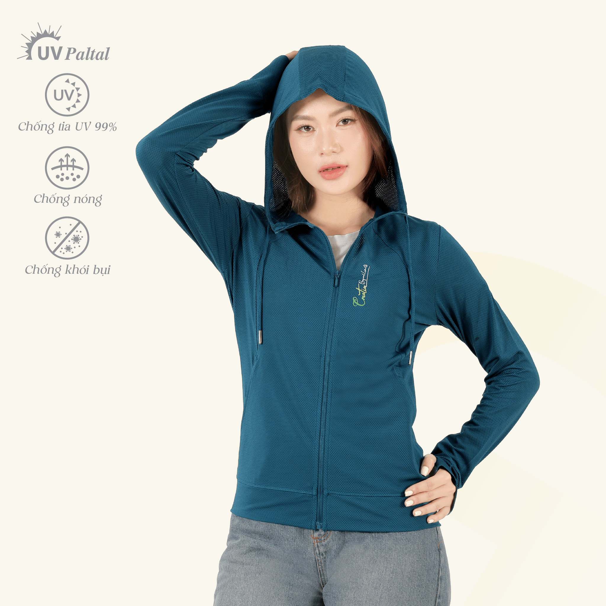 Áo khoác nữ chống nắng, chống UV chất poly thái mỏng nhẹ  311p 1364