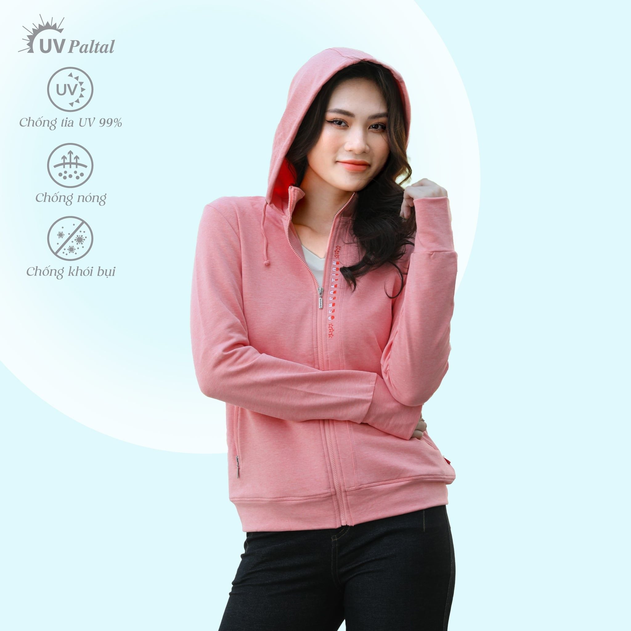 Áo khoác nữ chống nắng, chống UV chất vảy cá cotton cvc mát 401p 1289