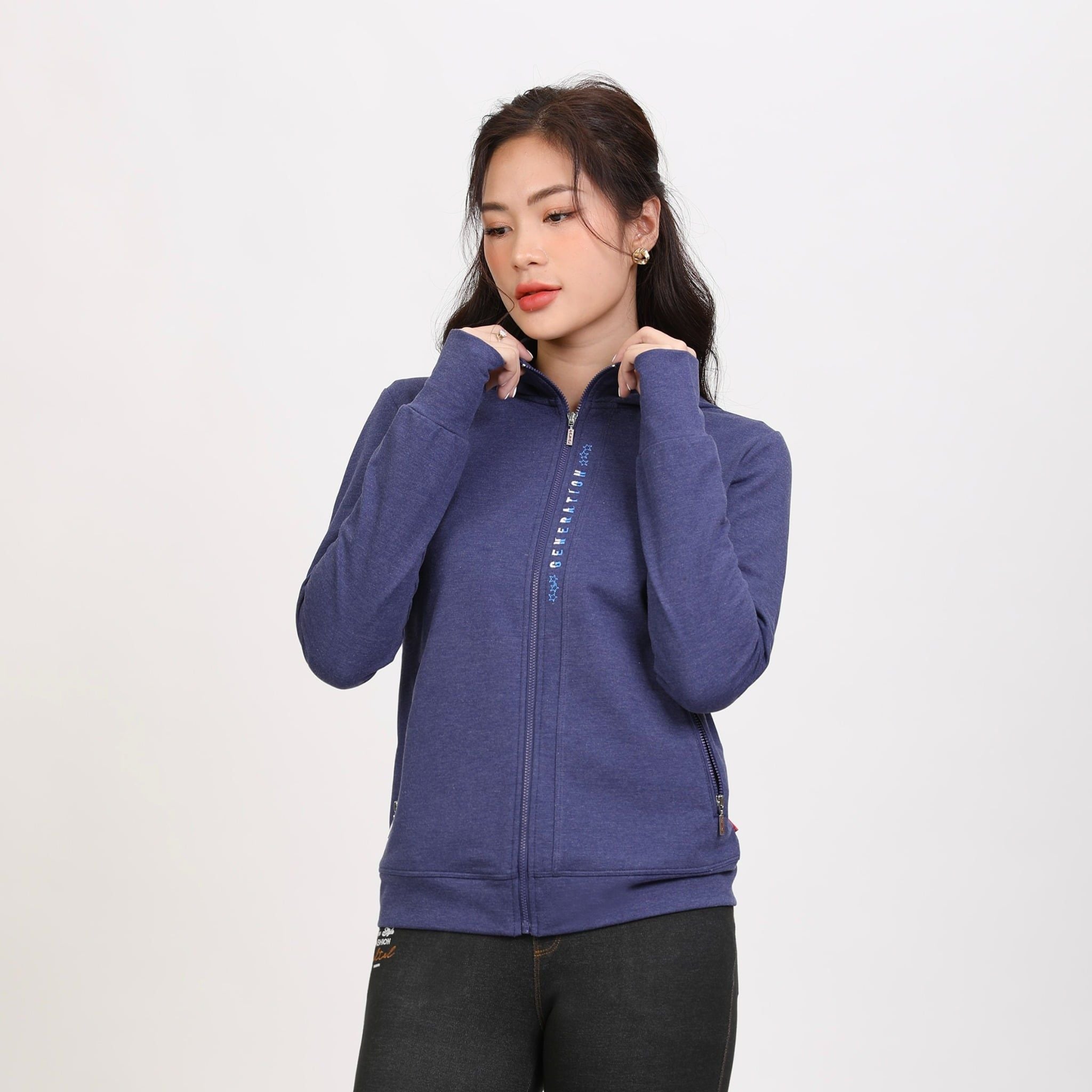 Áo khoác nữ chống nắng, chống UV chất vảy cá cotton cvc mát 401p 1289
