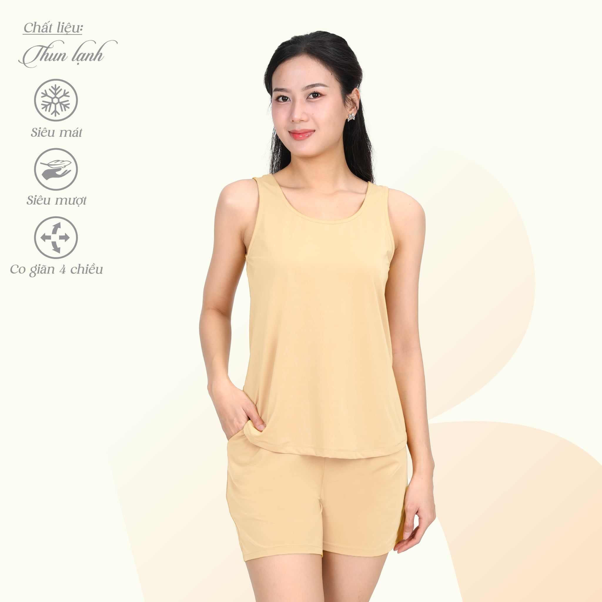 Set đồ bộ nữ kiểu quần đùi chất thun lạnh siêu bền bản 015p 2139