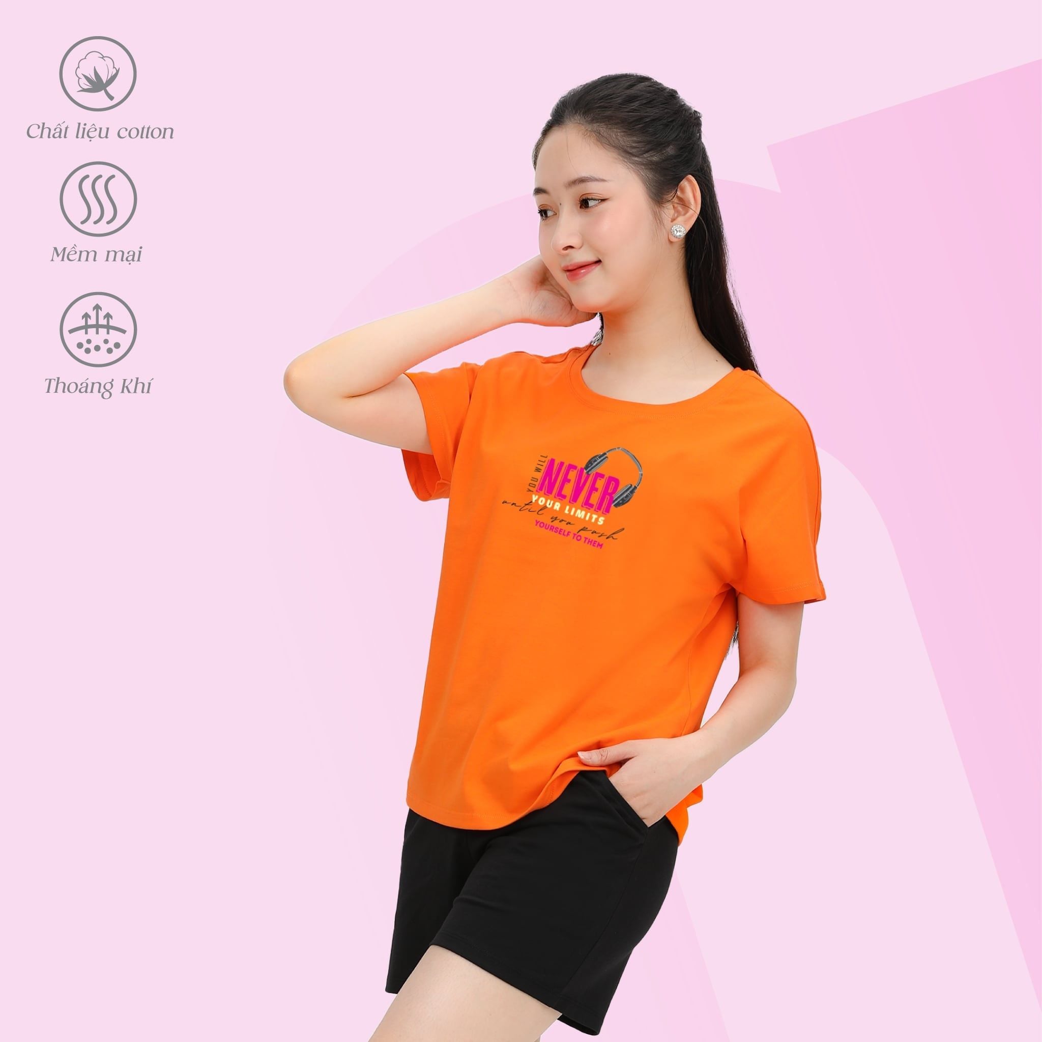 Set đồ bộ nữ kiểu quần đùi tay ngắn chất cotton siêu mát 195p 5174