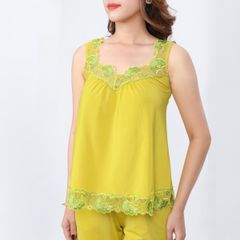 Set đồ bộ nữ kiểu quần lửng chất thun lạnh siêu bền không tay 014p 4173