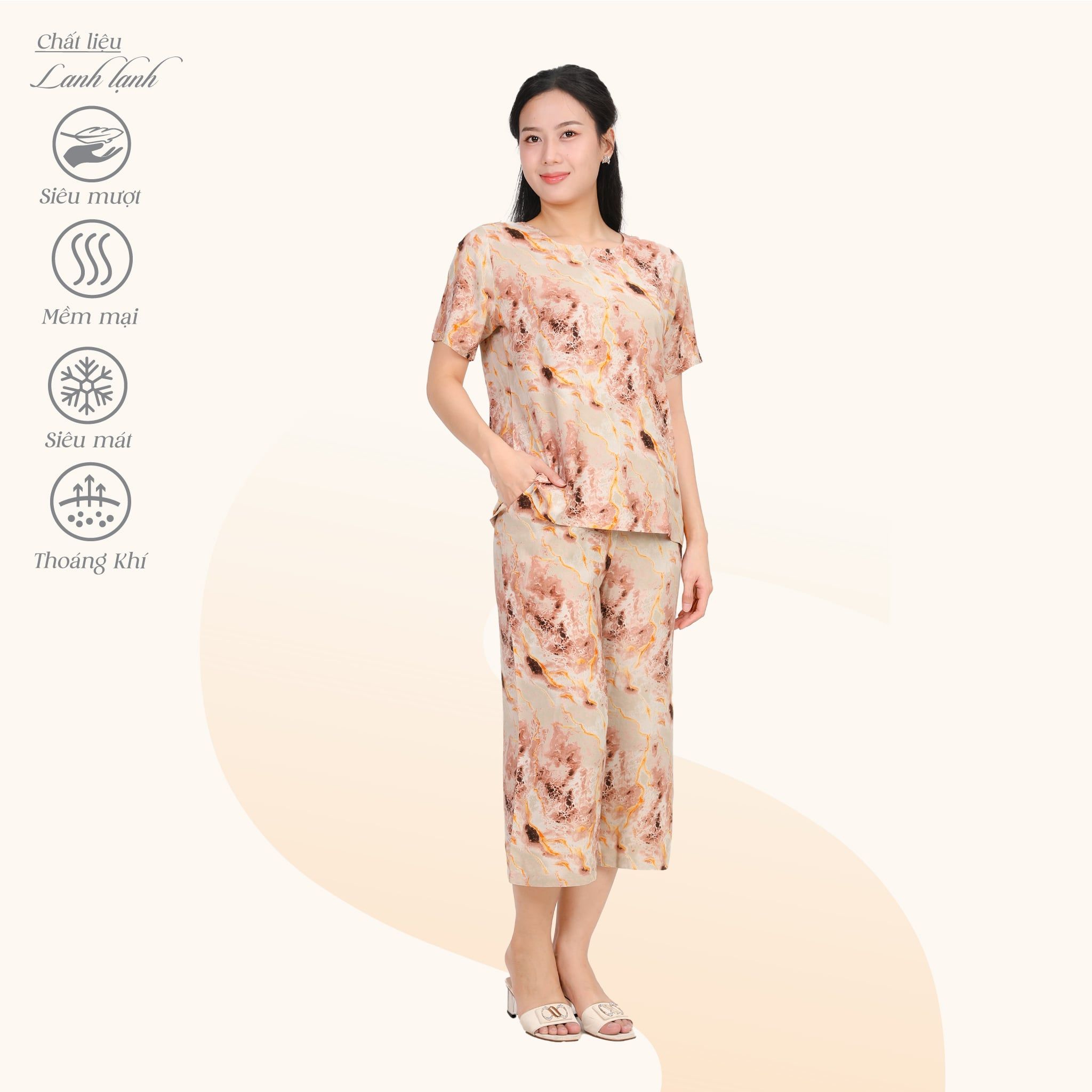 Set đồ bộ nữ kiểu quần lửng tay ngắn  254p 7024
