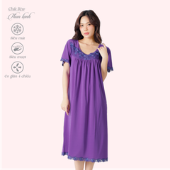 Áo ngủ, Váy ngủ tay ngắn chất thun lạnh siêu bền 012p 8034