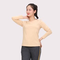 Phôi áo thun nữ tay dài Cổ Tim chất cotton siêu mát 020p 0264