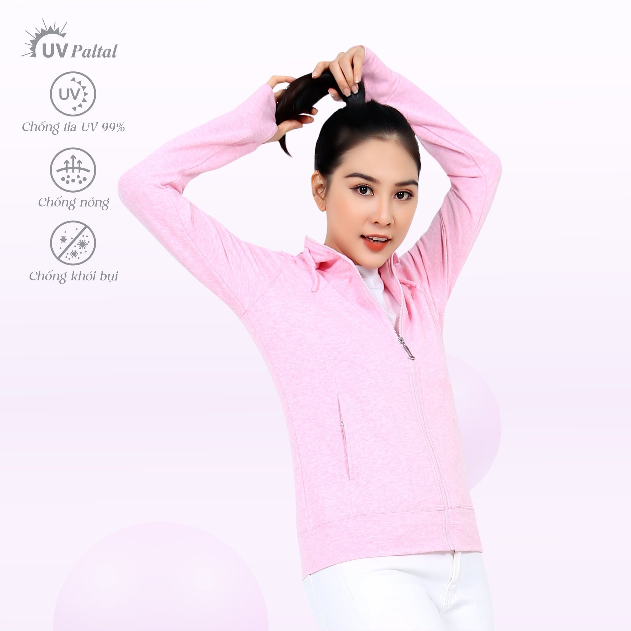 Áo khoác nữ chống nắng, chống UV chất muối tiêu melan 051P 1091