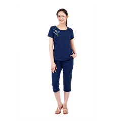 Set đồ bộ nữ kiểu quần lửng tay ngắn cotton cvc mát 194p 4244