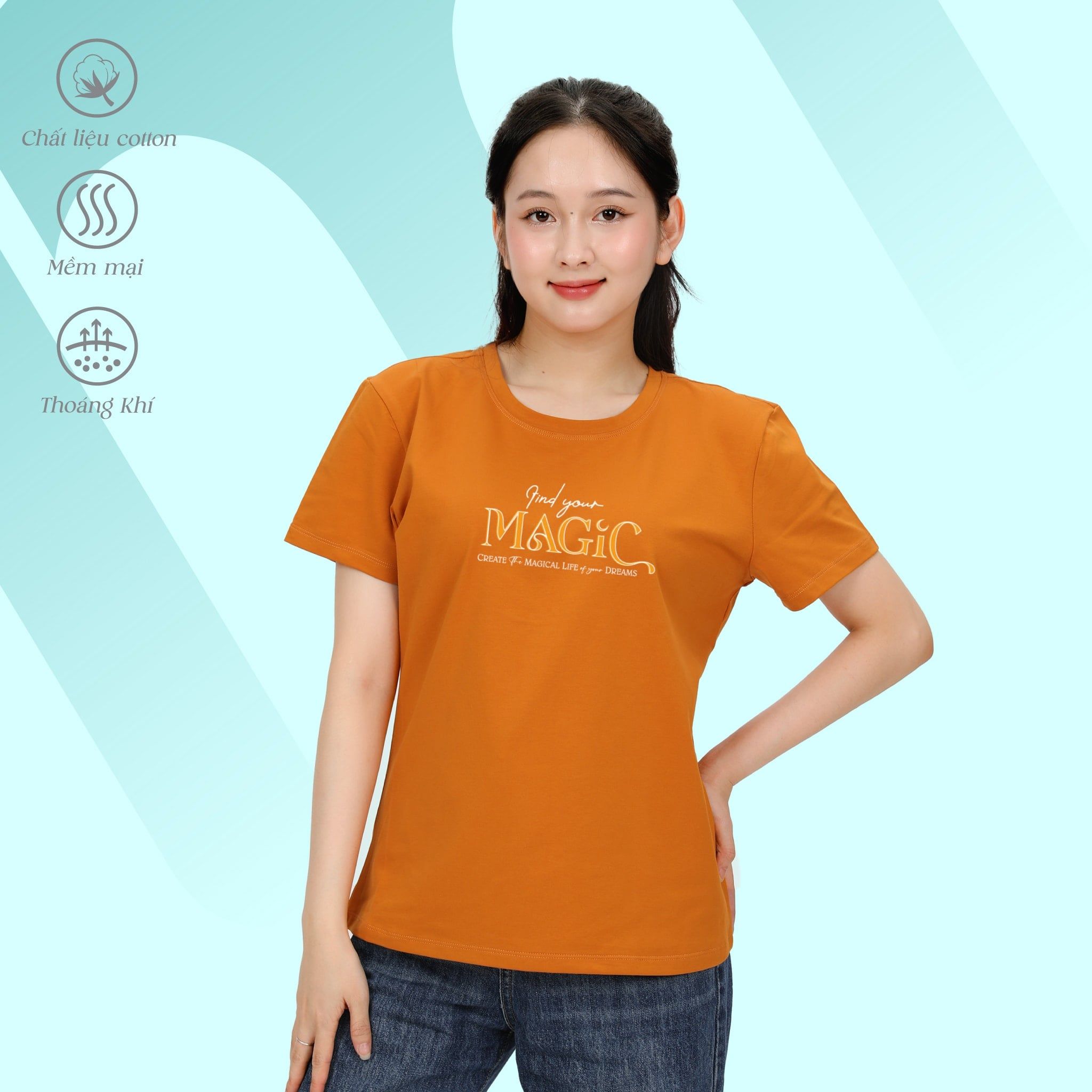 Áo thun nữ tay ngắn form suông chất cotton siêu mát 020p 0282