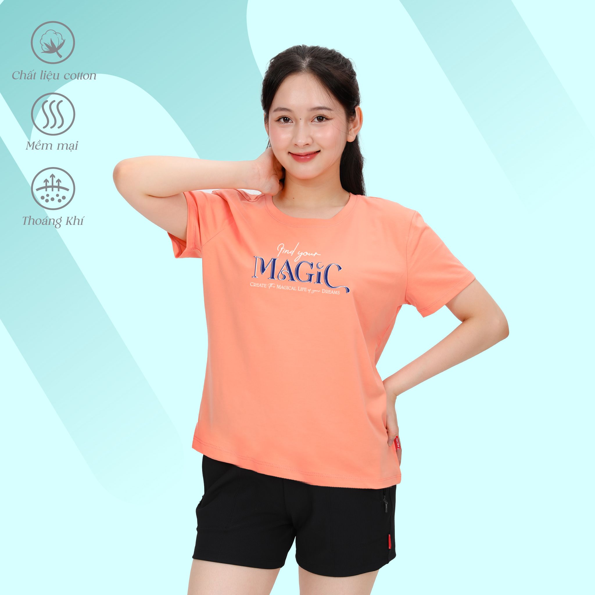 Áo thun nữ tay ngắn form suông chất cotton siêu mát 020p 0282