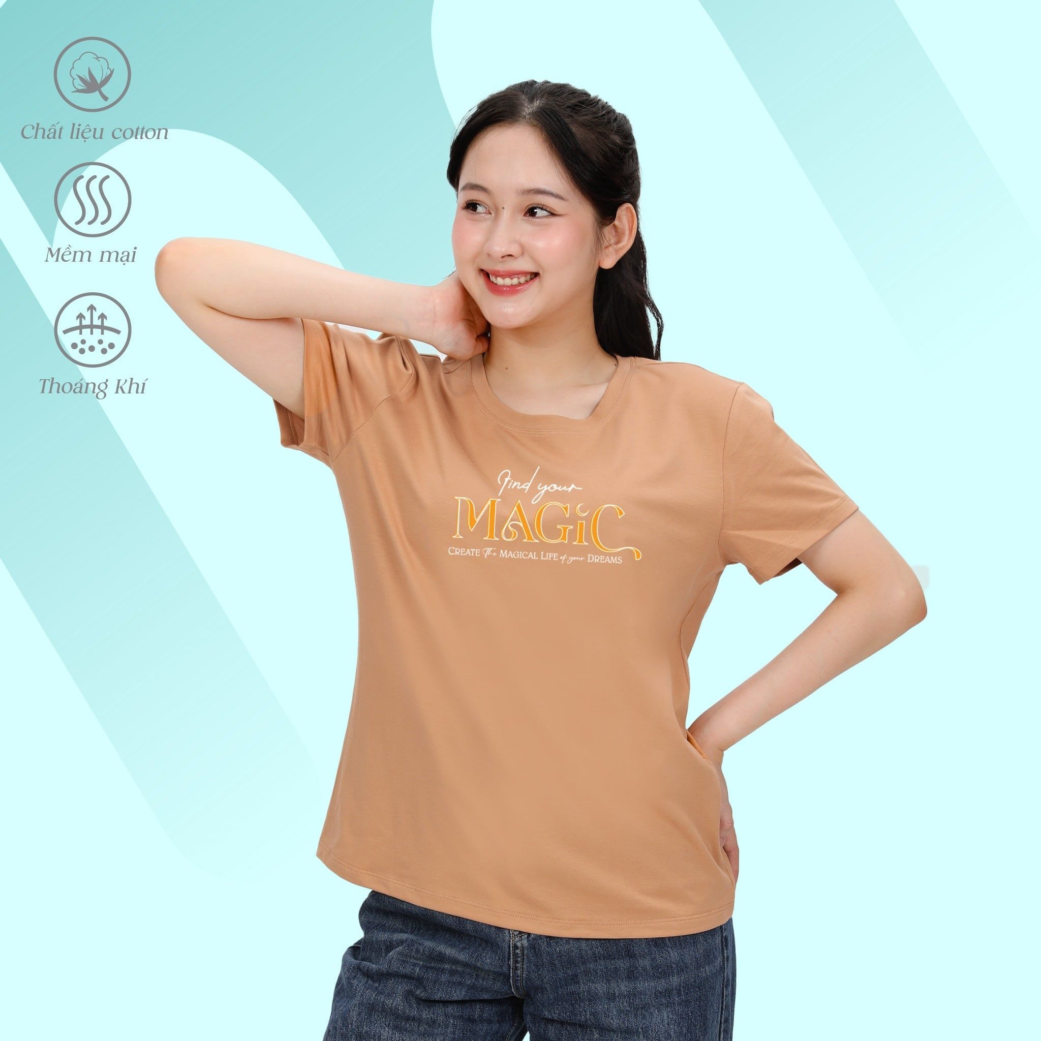 Áo thun nữ tay ngắn form suông chất cotton siêu mát 020p 0282