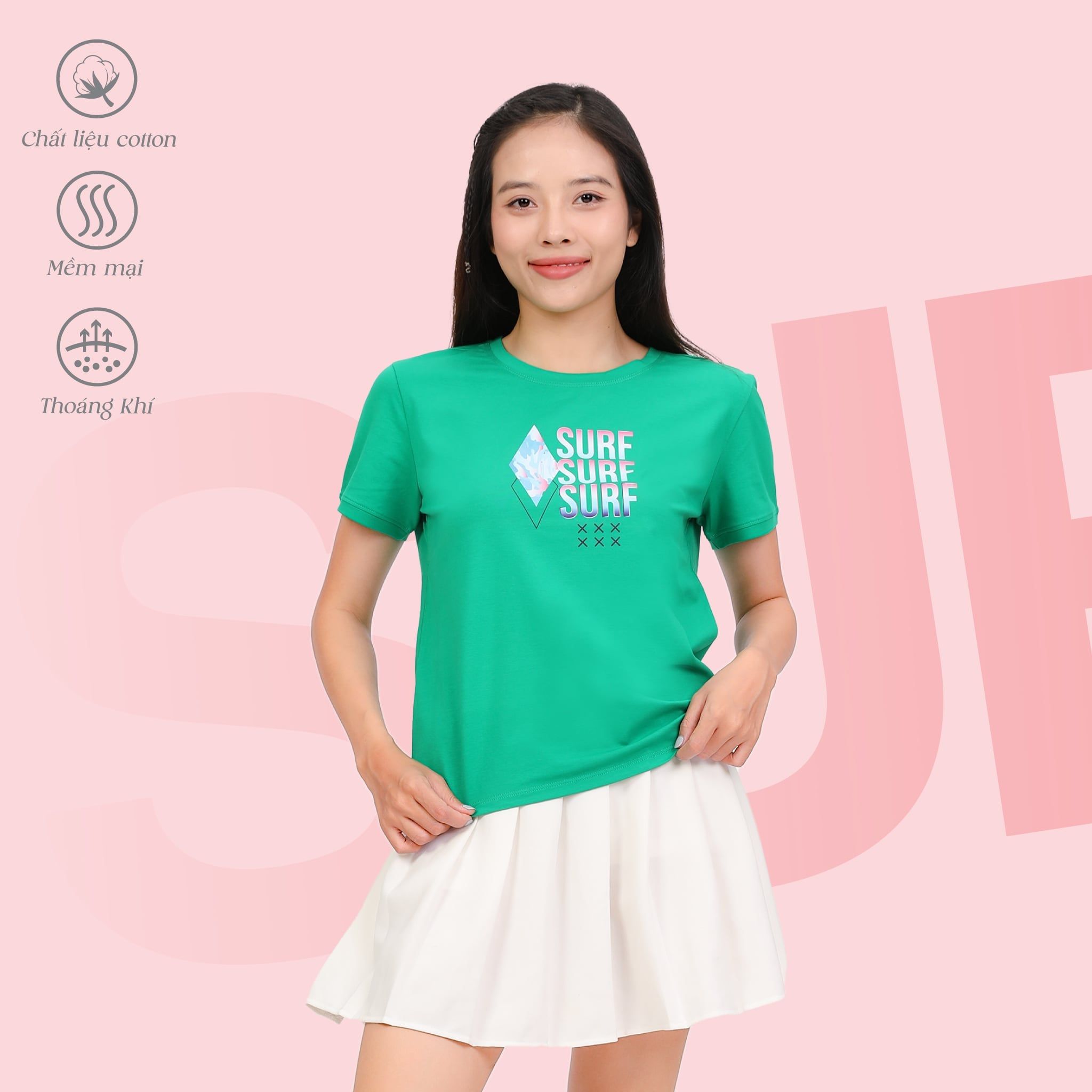 .Áo thun nữ tay ngắn form cơ bản chất cotton siêu mát 020p 0306