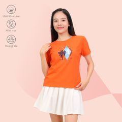 .Áo thun nữ tay ngắn form cơ bản chất cotton siêu mát 020p 0308