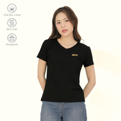 Áo thun nữ cổ tim tay ngắn chất cotton siêu mát co dãn 4 chiều  020p 0367