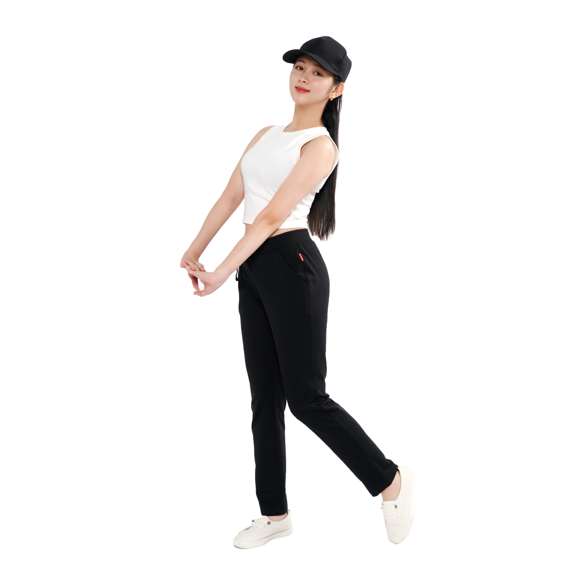 Quần thể thao nữ ống dài thun chất vảy cá cotton cvc mát 408p 8007