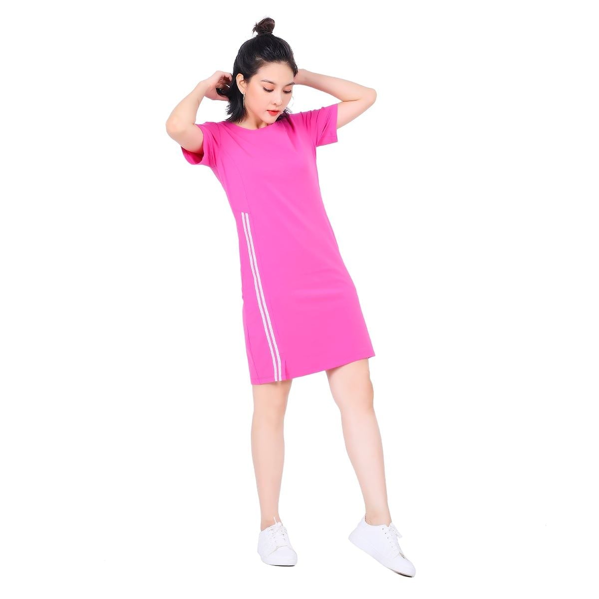 Váy đầm suông tay ngắn chất cotton siêu mát 022p 2047