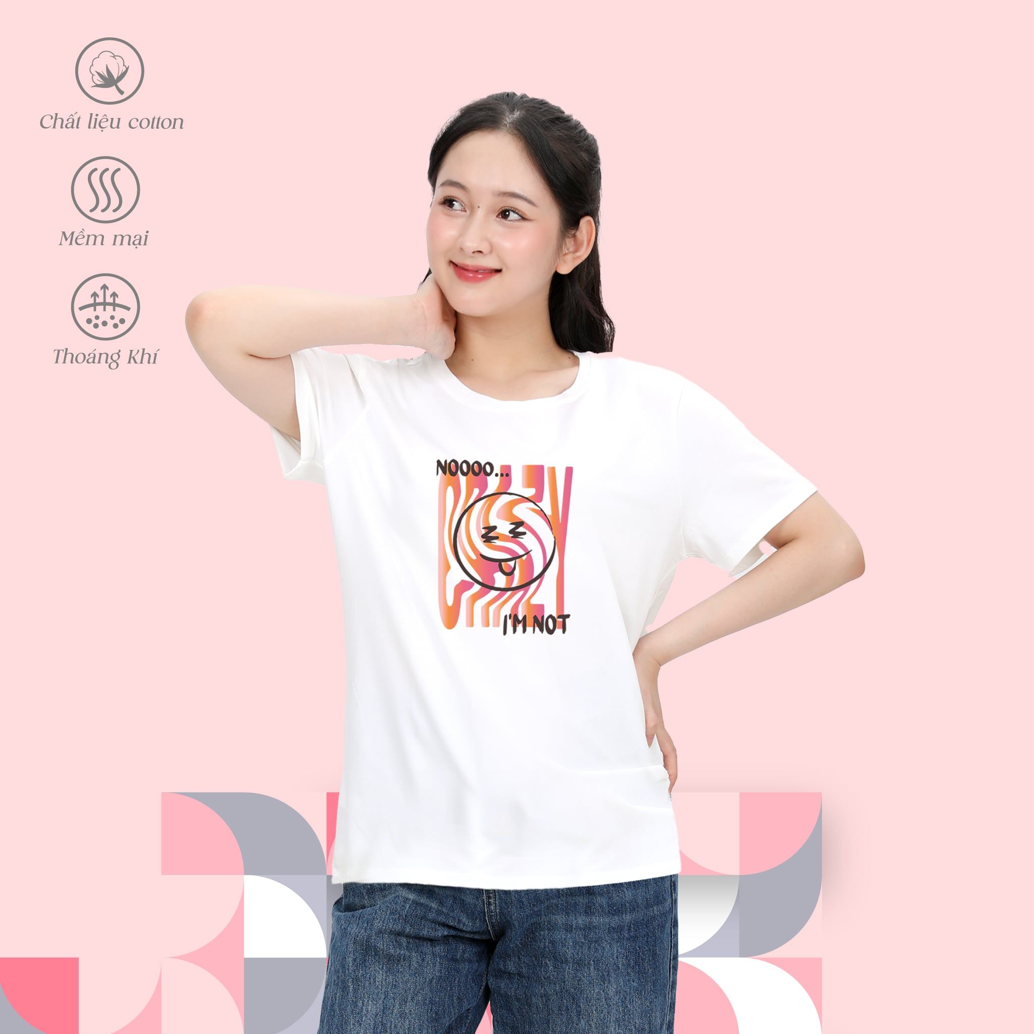 Áo thun nữ tay ngắn chất cotton siêu mát form rộng 020p 0103