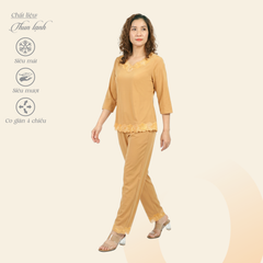 Set đồ bộ nữ kiểu quần dài tay lở chất thun lạnh siêu bền 013p 3278