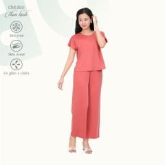 Set đồ bộ nữ kiểu quần dài tay ngắn chất thun lạnh siêu bền 013p 6100