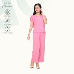 Set đồ bộ nữ kiểu quần dài tay ngắn chất thun lạnh siêu bền 013p 6100