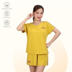 Set đồ bộ nữ kiểu quần đùi tay ngắn chất cotton siêu mát 195p 5212