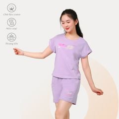 Set đồ bộ nữ kiểu quần đùi nữ kiểu quần đùi tay ngắn chất cotton siêu mát 195p 5214