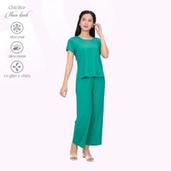 Set đồ bộ nữ kiểu quần dài tay ngắn chất thun lạnh siêu bền 013p 6101