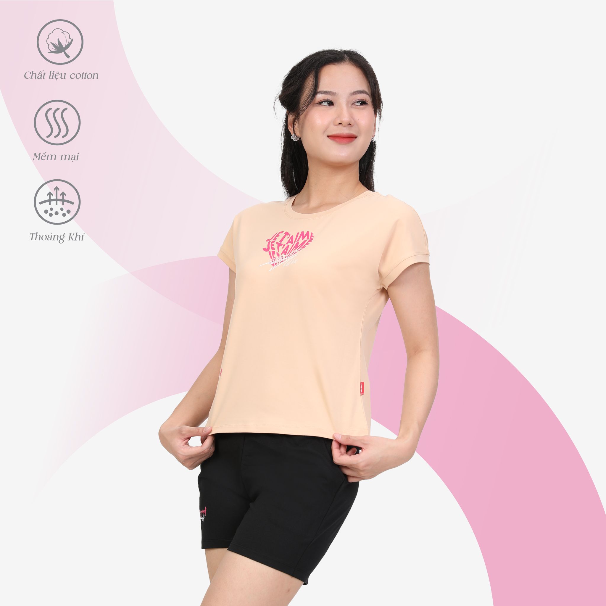 Set đồ bộ nữ kiểu quần đùi tay liền chất cotton siêu mát 025p 5205
