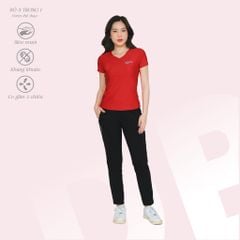 Set đồ bộ nữ kiểu thể thao tập gym, yoga kiểu quần dài tay ngắn chất silk lạnh 373p 3411