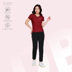 Set đồ bộ nữ kiểu thể thao tập gym, yoga kiểu quần dài tay ngắn chất silk lạnh 373p 3411