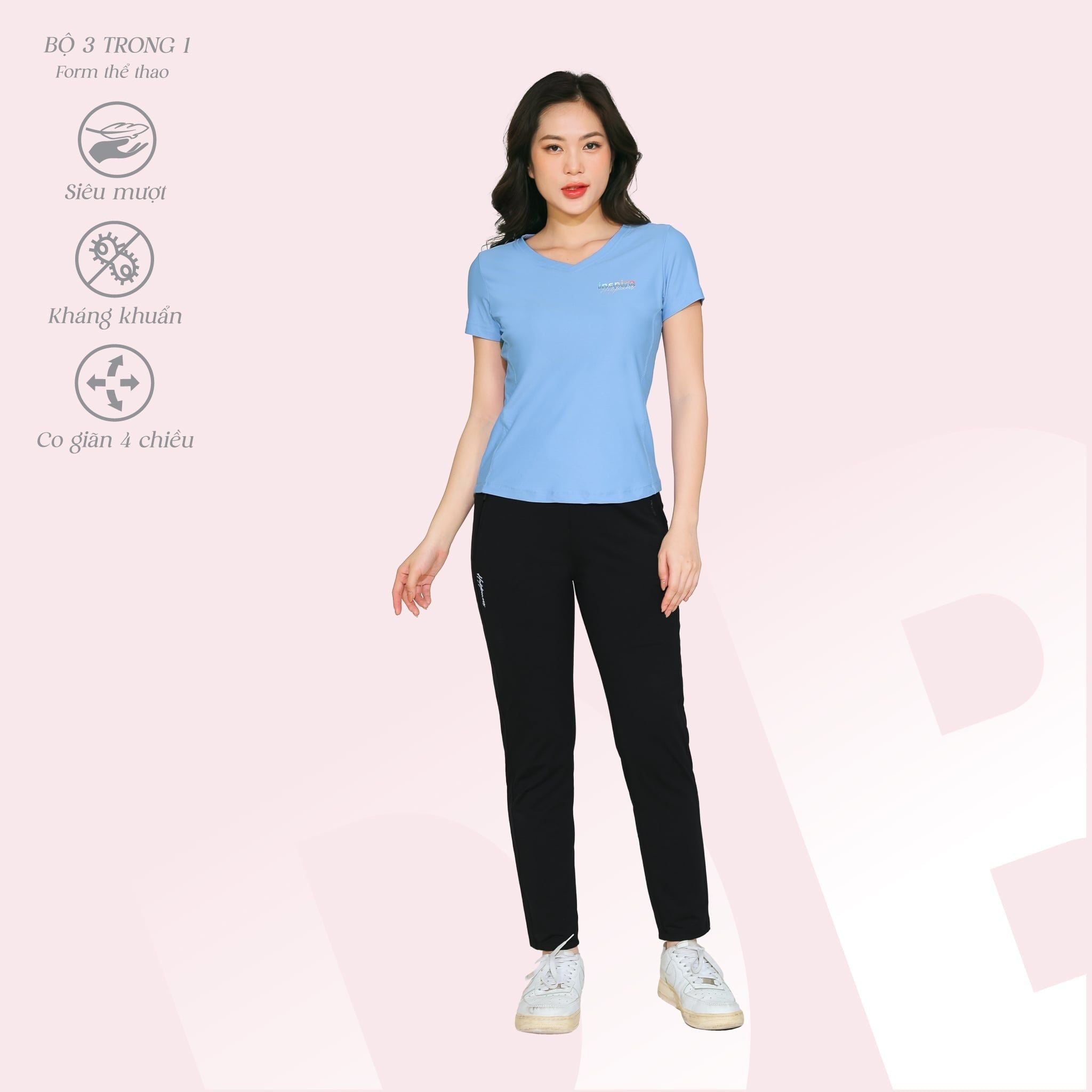 Set đồ bộ nữ kiểu thể thao tập gym, yoga kiểu quần dài tay ngắn chất silk lạnh 373p 3411