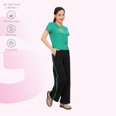Set đồ bộ nữ kiểu quần dài tay ngắn chất vảy cá cotton cvc mát 403p 3394