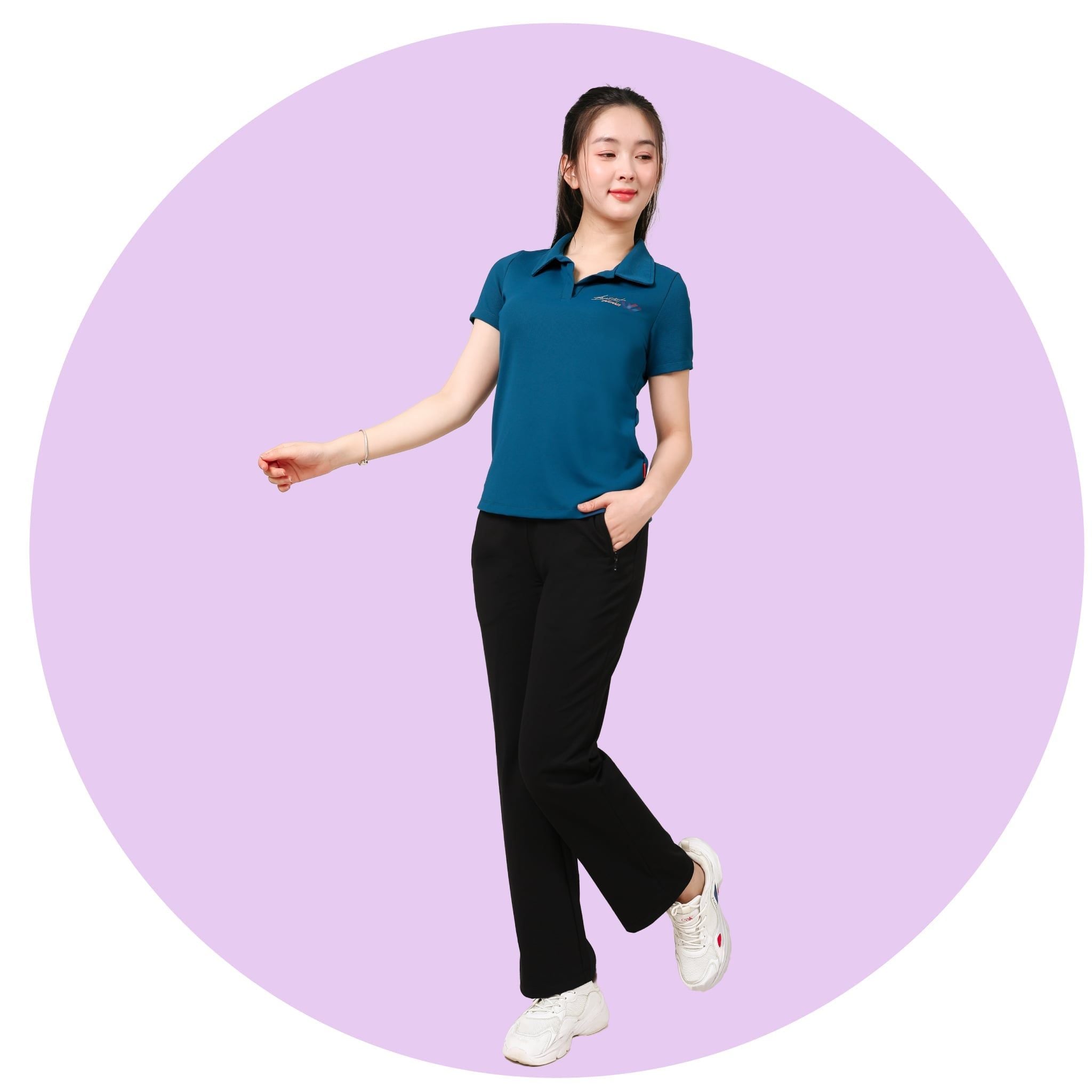 Set đồ bộ nữ kiểu quần dài tay ngắn chất silk kim cương 613p 3409