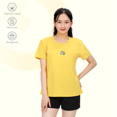 Áo thun nữ cổ tròn tay ngắn phom rộng chất cotton siêu mát 020p 0373