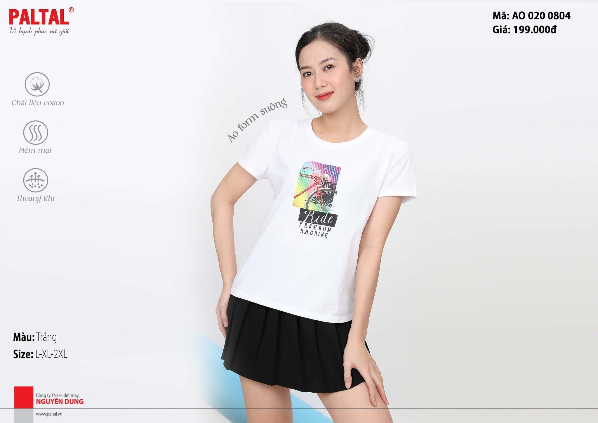 .Áo thun nữ tay ngắn form suông chất cotton siêu mát 020p 0804