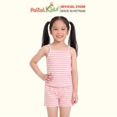 Đồ Bộ Đùi Viscose Họa Tiết Kẻ Ngang Bé Gái Cao Cấp - 325 2138