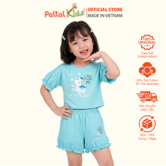 BST Mùa Thu - Bộ Đùi Tay Lỡ Cotton Mỹ Bé Gái Cao Cấp - 025 2078